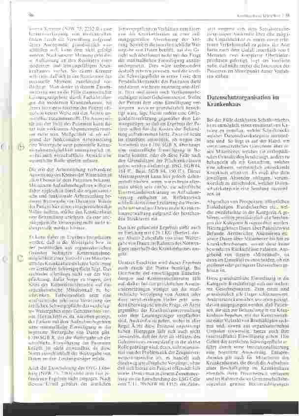 Vorschauseite 3: Probleme des Datenschutzes im Rahmen des innerbetrieblichen Postverkehrs unter besonderer Berücksichtigung d.ärztl.Schweigepflicht