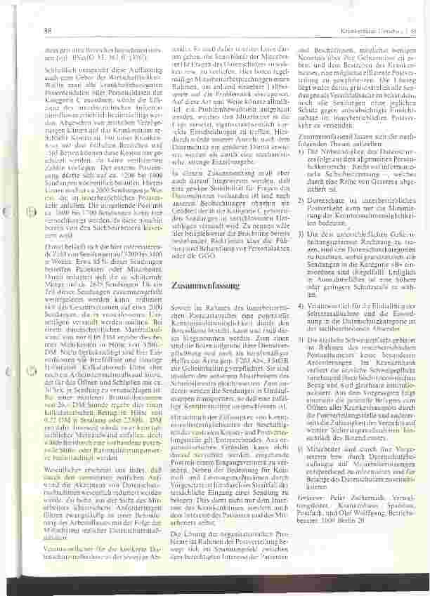 Vorschauseite 4: Probleme des Datenschutzes im Rahmen des innerbetrieblichen Postverkehrs unter besonderer Berücksichtigung d.ärztl.Schweigepflicht