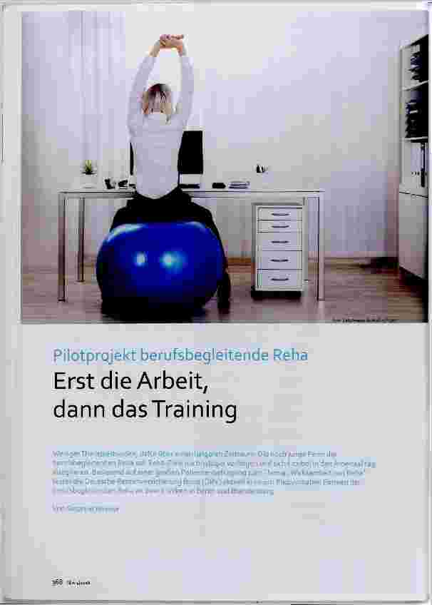 Vorschauseite 1: Erst die Arbeit, dann das Training