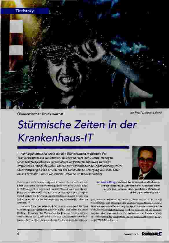 Vorschauseite 1: Stürmische Zeiten in der Krankenhaus-IT