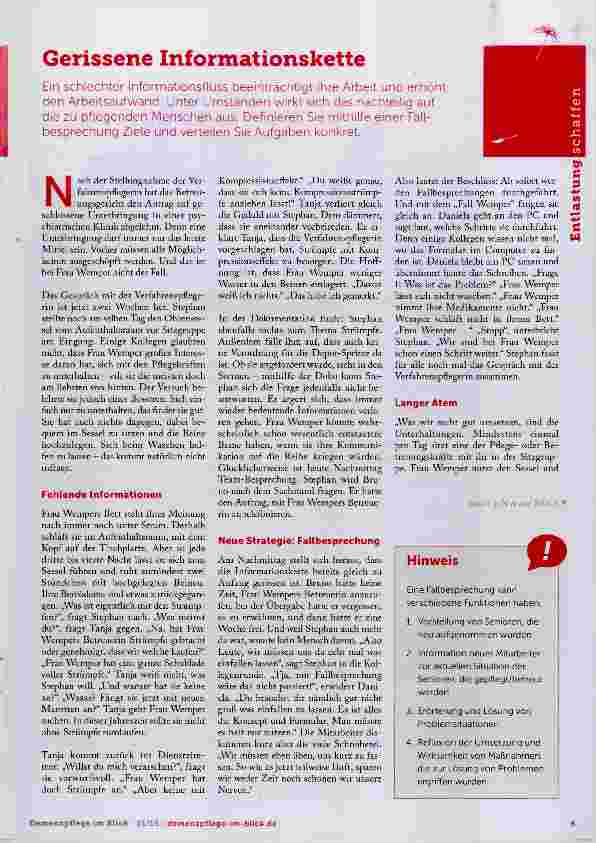 Vorschauseite 1: Gerissene Informationskette