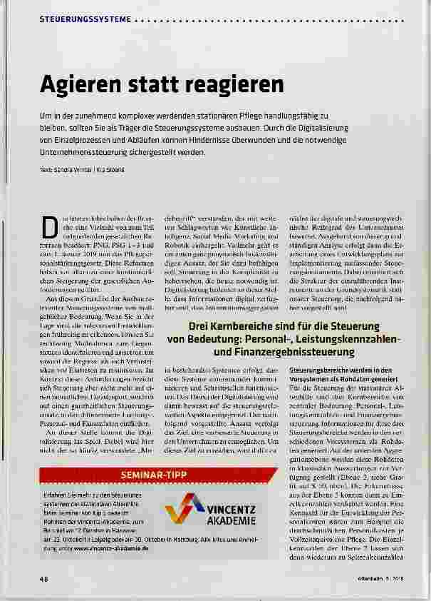 Vorschauseite 1: Agieren statt reagieren
