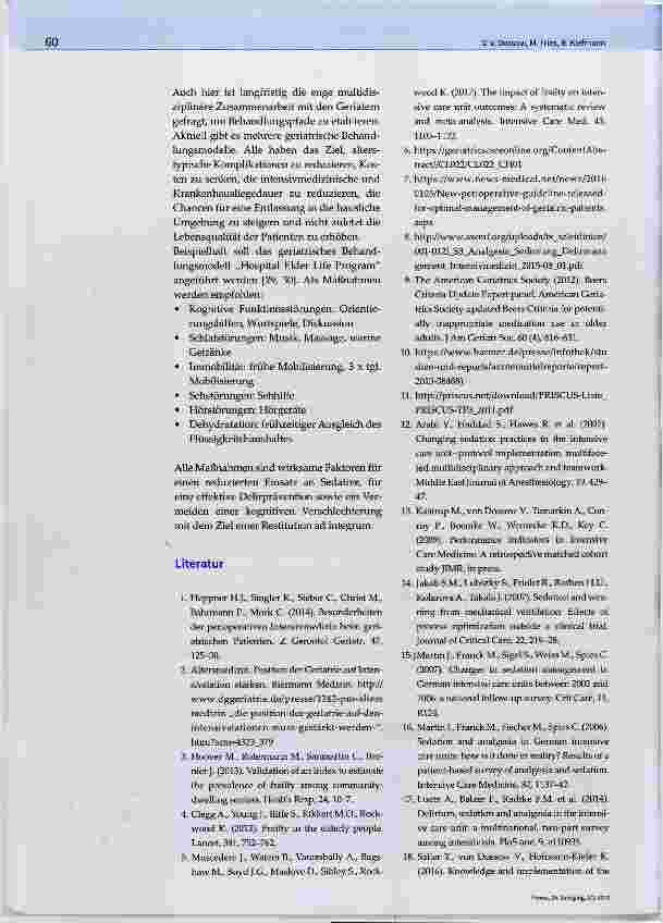 Vorschauseite 6: Der geriatrische Patient im intensivmedizinischen Setting