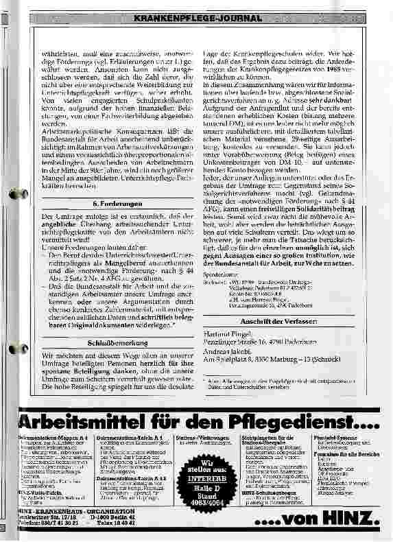 Vorschauseite 3: Unterrichtsschwester/Unterrichtspfleger - ein Mangelberuf?