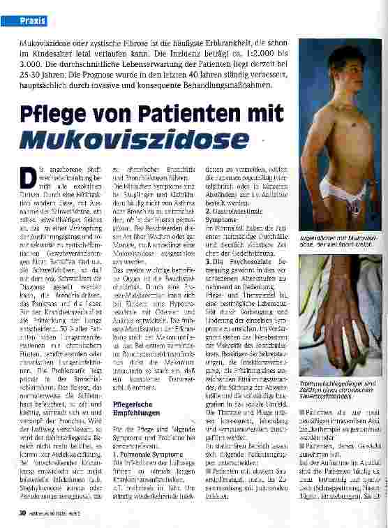 Vorschauseite 1: Pflege von Patienten mit Mukoviszidose