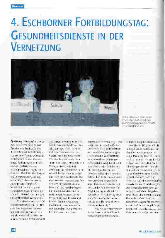 Vorschauseite 1: 4.Eschboprner Fortbildungstag: Gesundheitsdienste in der Vernetzung