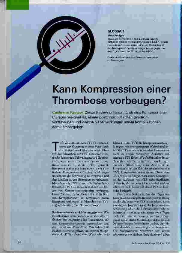 Vorschauseite 1: Kann Kompression einer Thrombose verbeugen?