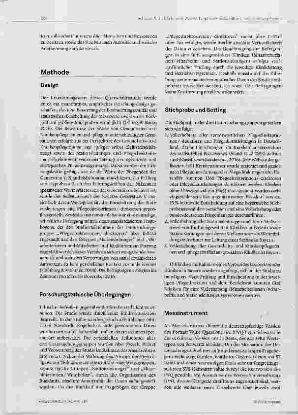 Vorschauseite 4: Generationsspezifische Unterschiede in den Werthaltungen von Gesundheitsund Krankenpfleger /-innen Eine Querschnittstudie