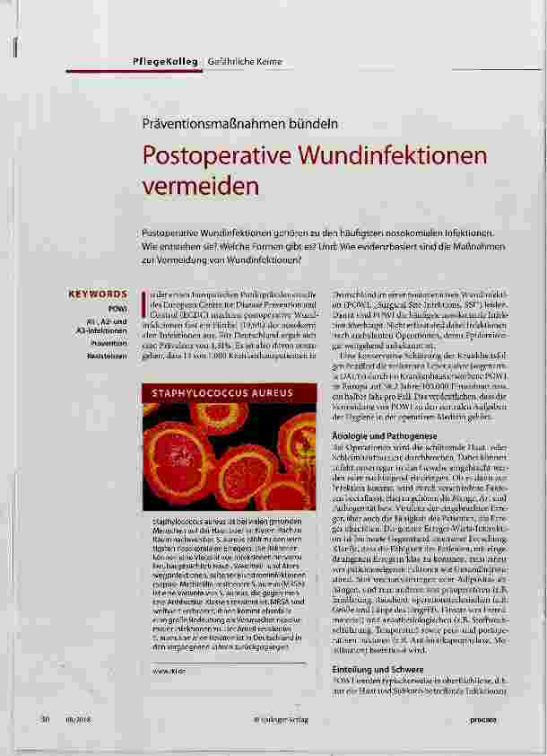Vorschauseite 1: Postoperative Wundinfektionen vermeiden