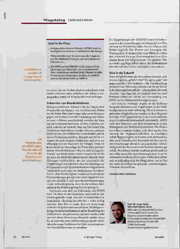 Vorschauseite 3: Postoperative Wundinfektionen vermeiden
