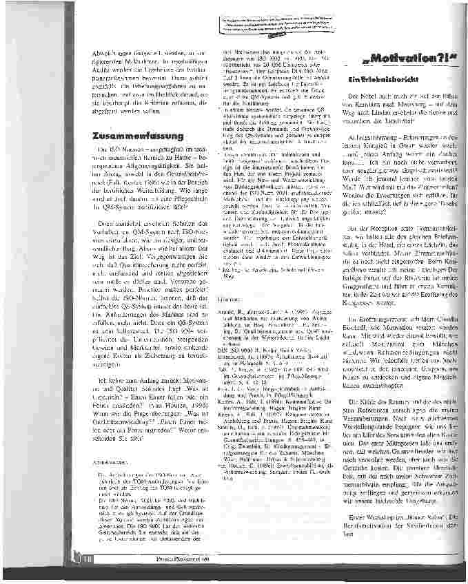 Vorschauseite 6: Motivation und Qualität!? ISO-Normen und Total Quality Management (TQM) auch für Schulen?