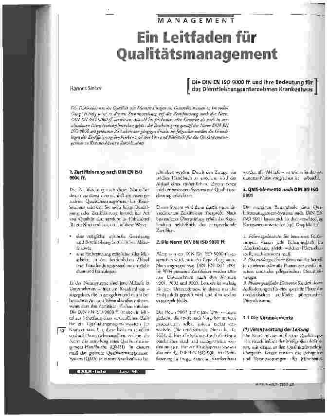 Vorschauseite 1: Ein Leitfaden für Qualitätsmanagement