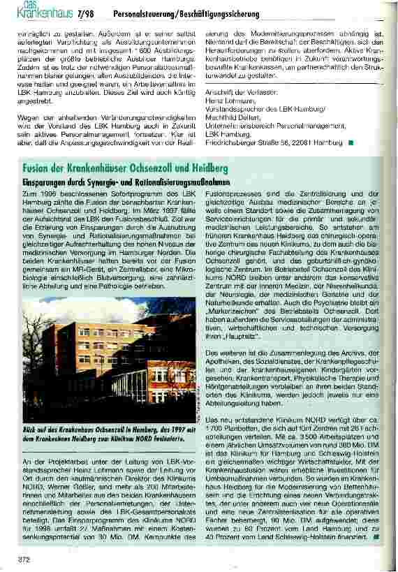Vorschauseite 4: Personalsteuerung und Beschäftigungssicherung im Strukturwandel am Beispiel des LBK Hamburg