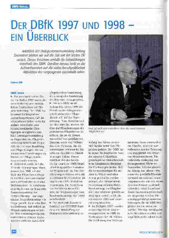 Vorschauseite 1: Der DBfK 1997 und 1998 - ein Überblick