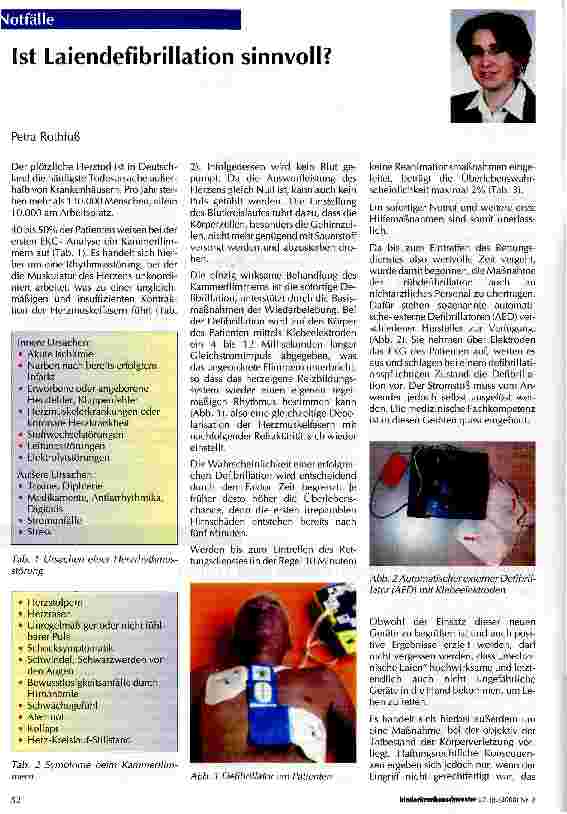 Vorschauseite 1: Ist Laiendefibrillation sinnvoll?