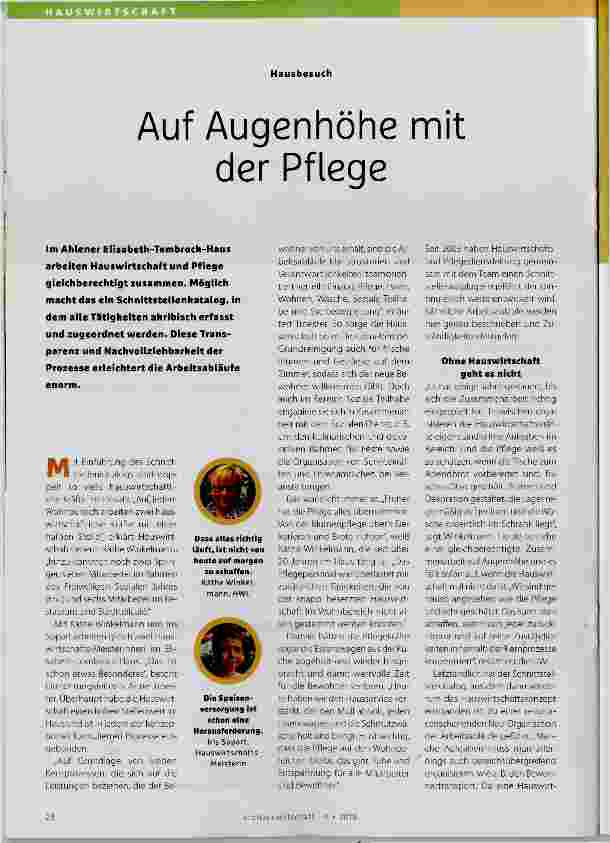 Vorschauseite 1: Auf Augenhöhe mit der Pflege