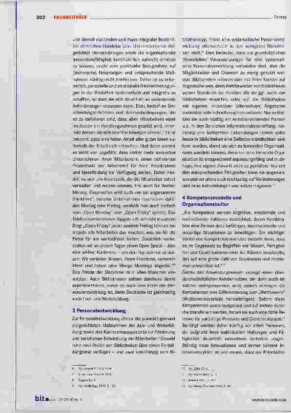 Vorschauseite 2: Innovationsorientierte Personalentwicklung Bibliotheken auf dem Weg zum Kompetenzmodell?