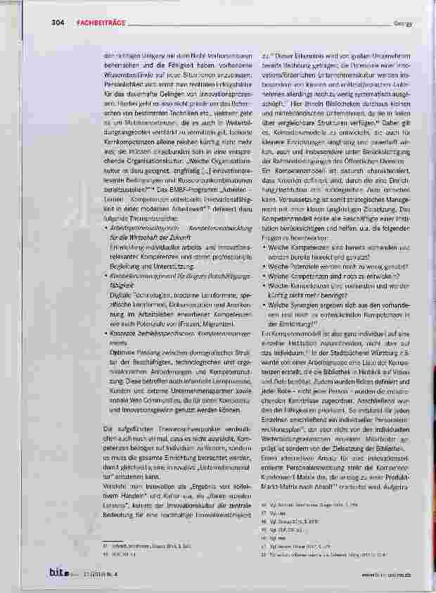 Vorschauseite 3: Innovationsorientierte Personalentwicklung Bibliotheken auf dem Weg zum Kompetenzmodell?
