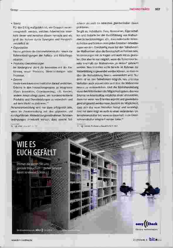 Vorschauseite 6: Innovationsorientierte Personalentwicklung Bibliotheken auf dem Weg zum Kompetenzmodell?