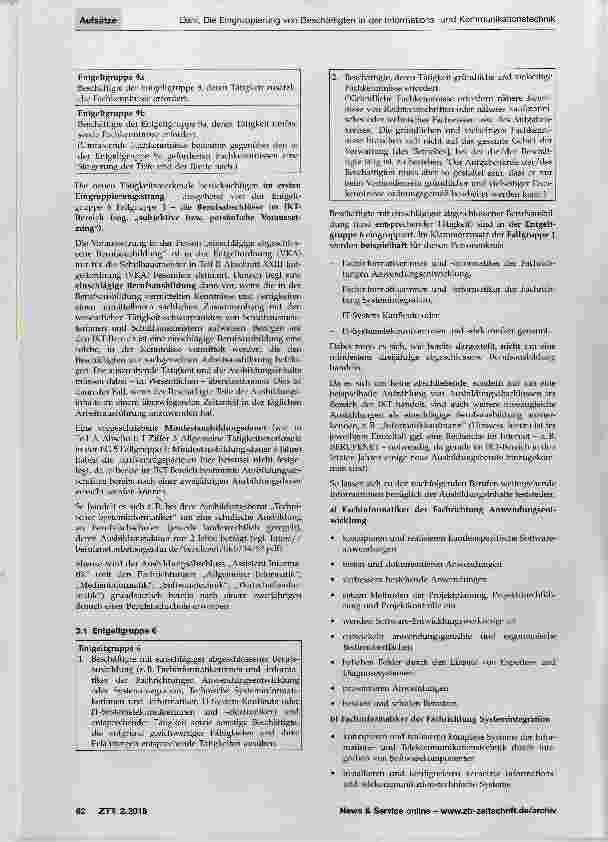 Vorschauseite 4: Die Eingruppierung von Beschäftigten in der Informationsund Kommunikationstechnik im Rahmen der Neuen Entgeltordnung VKA ab 1. 1. 2017