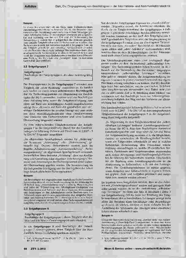 Vorschauseite 6: Die Eingruppierung von Beschäftigten in der Informationsund Kommunikationstechnik im Rahmen der Neuen Entgeltordnung VKA ab 1. 1. 2017