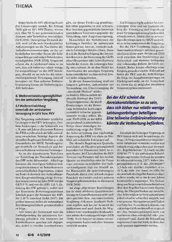Vorschauseite 5: Status quo und gesundheitspolitischer Reformbedarf im ambulanten Vergütungssystem