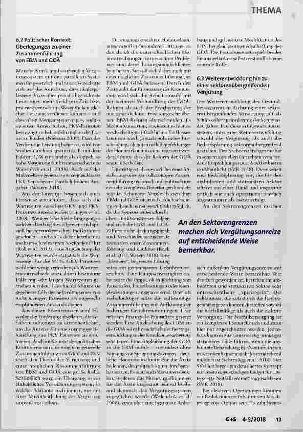 Vorschauseite 6: Status quo und gesundheitspolitischer Reformbedarf im ambulanten Vergütungssystem