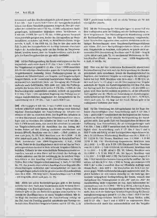 Vorschauseite 6: Prüfung der Zweckmäßigkeit einer Ausschreibung gemäß § 127 Abs. 1 Satz 1 und Satz 6 SGB V durch die Vergabeinstanzen und die Sozialgerichtsbarkeit