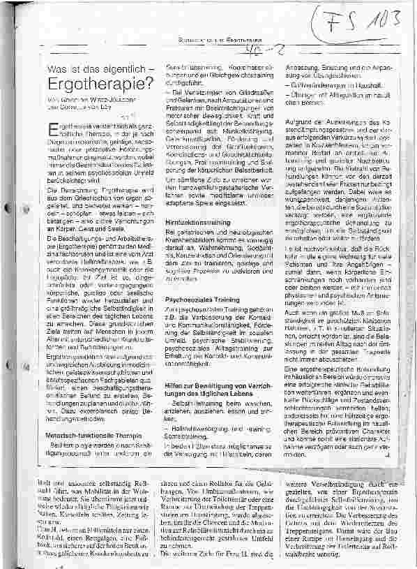Vorschauseite 1: Was ist eigentlich Ergotherapie?