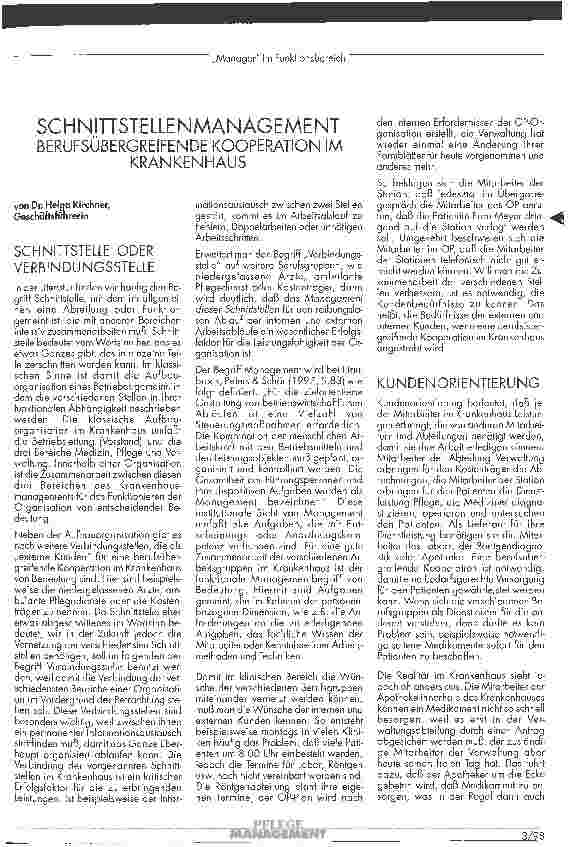 Vorschauseite 5: Management im Funktionsbereich - Neue Wege gehen? Schnittstellenmanagement - berufsübergreifende Kooperation im Krankenhaus