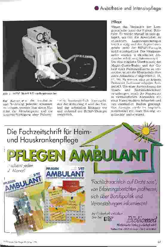Vorschauseite 3: Bilevel Positive Airway Pressure über Nasenmaske Eine neue Atemtherapie für die Intensivmedizin
