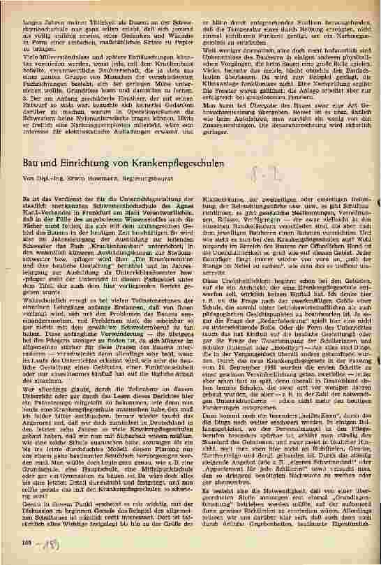 Vorschauseite 2: Unterrichtsfach: Bau und Einrichtung von Krankenhäusern