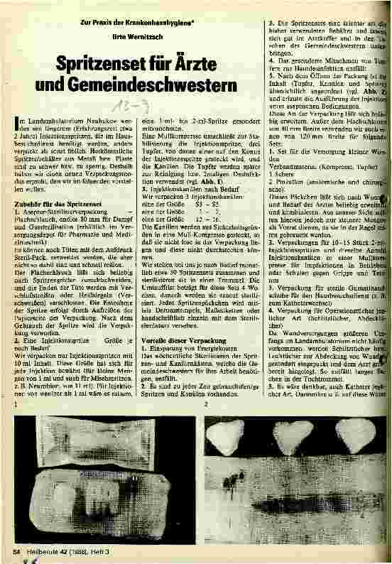 Vorschauseite 1: Spritzenset für Ärzte und Gemeindeschwestern