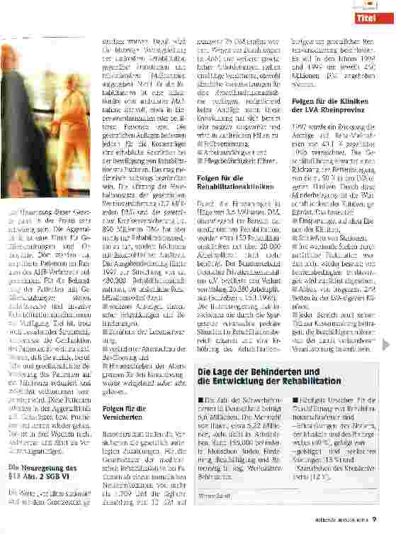 Vorschauseite 2: Eine Zukunft für die Rehabilitationsklinik