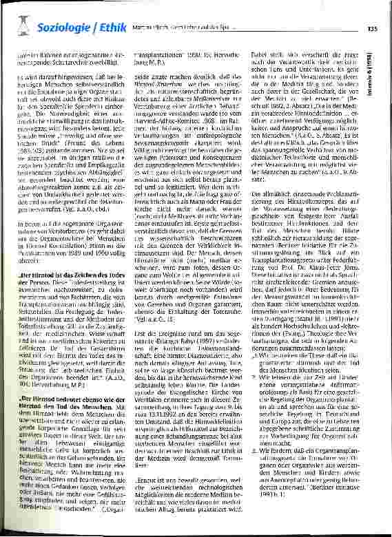 Vorschauseite 2: Dem Leben auf der Spur... Die Kirchen und die ethische Bewertung der Organtransplantation