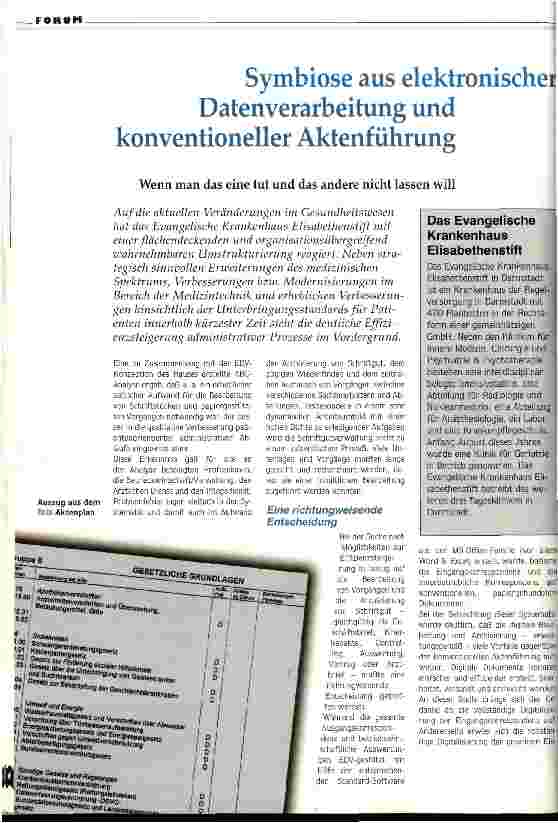 Vorschauseite 1: Symbiose aus elektronischer Datenverarbeitung und konventioneller Aktenführung