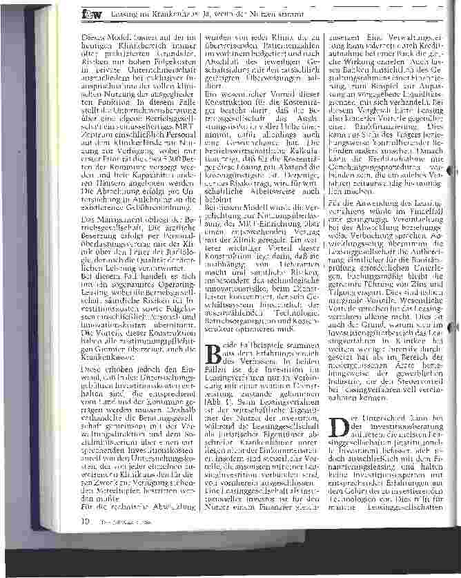 Vorschauseite 2: Leasing im Krankenhaus: Ja, wenn der Nutzen stimmt
