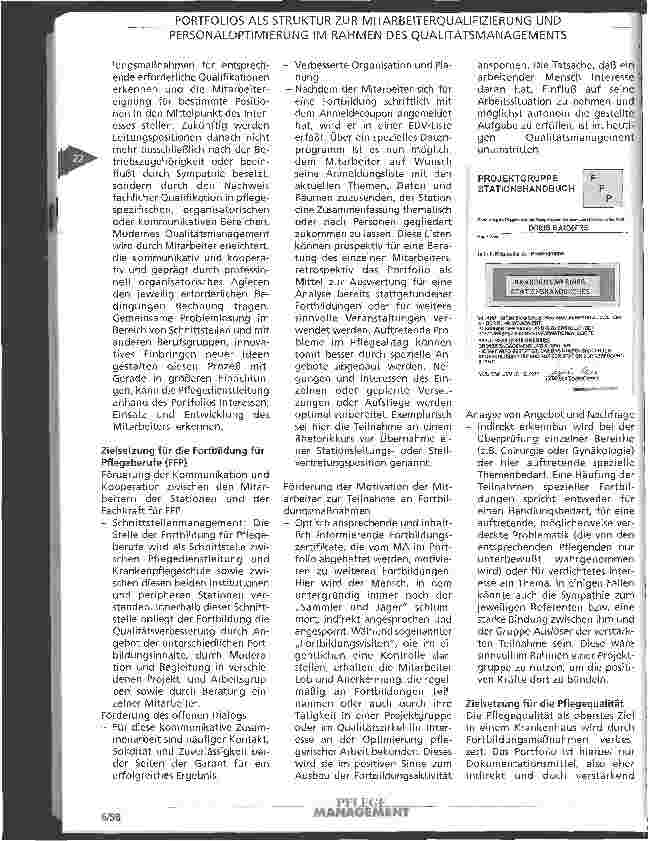 Vorschauseite 4: Portofolios als Struktur zur Mitarbeiterqualifizierung und Personaloptimierung im Rahmen des Qualitätsmanagements