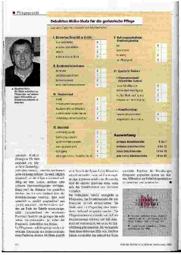 Vorschauseite 3: Neue Skala: Dekubitusrisiko erkennen Speziell für die geriatrische Pflege entwickeltes Assessment bewährt sich