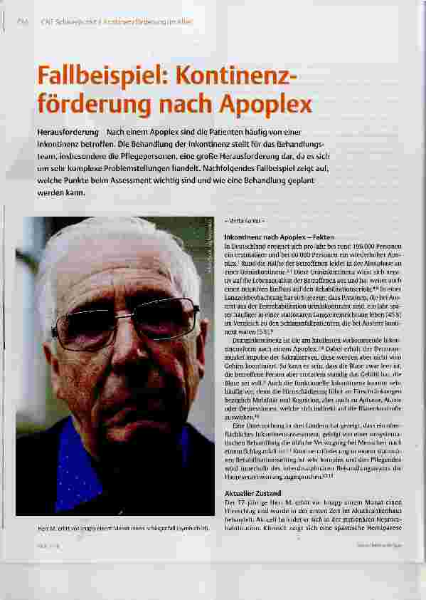 Vorschauseite 1: Fallbeispiel: Kontinenzförderung nach Apoplex