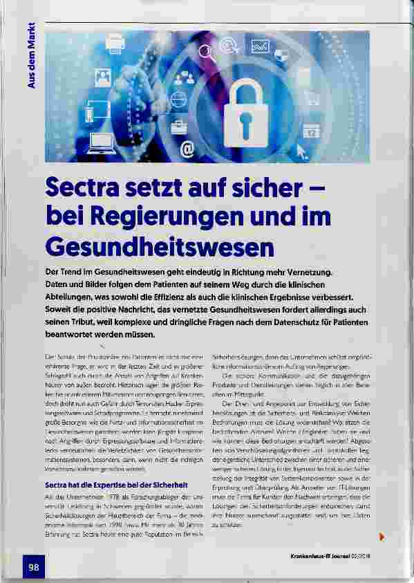 Vorschauseite 1: Sectra setzt auf sicher bei Regierungen und im Gesundheitswesen