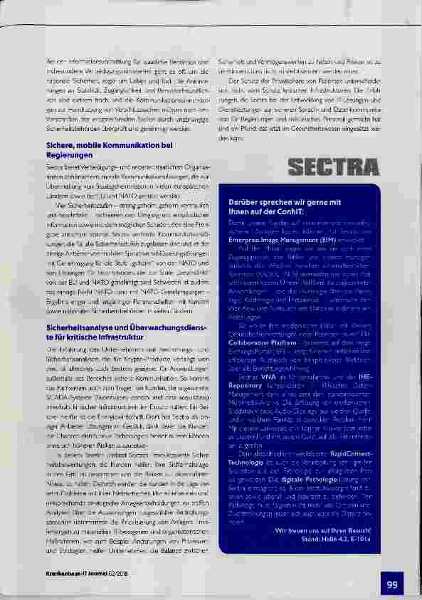 Vorschauseite 2: Sectra setzt auf sicher bei Regierungen und im Gesundheitswesen
