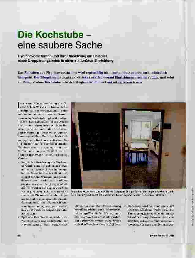 Vorschauseite 1: Die Kochstube eine saubere Sache