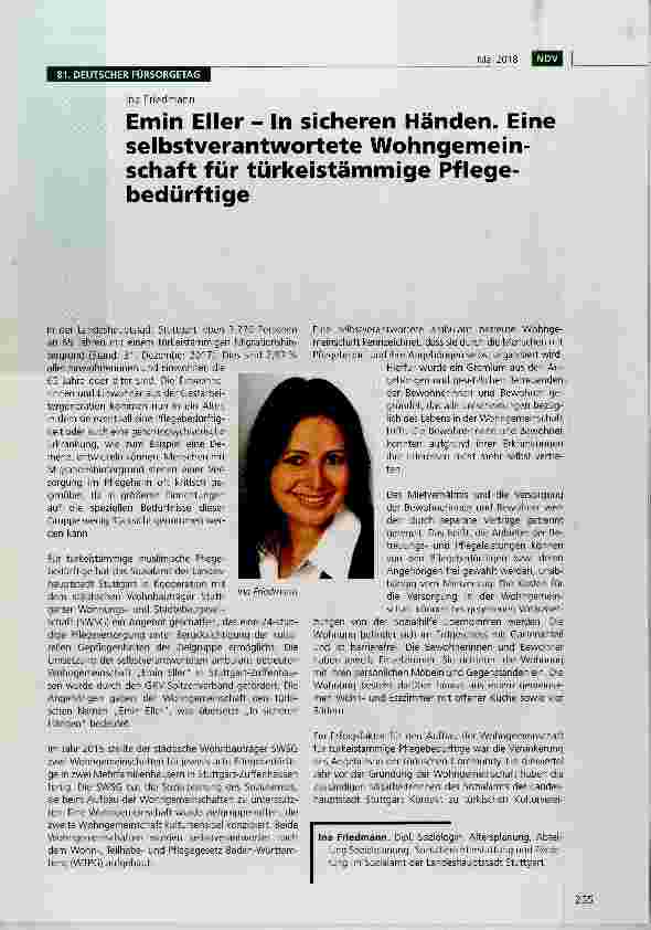 Vorschauseite 1: Emin Eller In sicheren Händen. Eine selbstverantwortete Wohngemeinschaft für türkeistämmige Pflegebedürftige