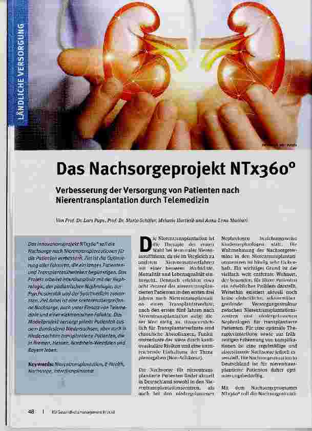 Vorschauseite 1: Das Nachsorgeprojekt NTX360