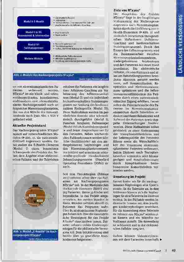 Vorschauseite 2: Das Nachsorgeprojekt NTX360