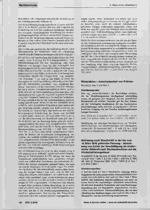 Vorschauseite 3: Anrechnung einer umgruppierungsbedingten Tarifentgeltsteigerung auf eine Zulage Mitbestimmungsrecht des Betriebsrats