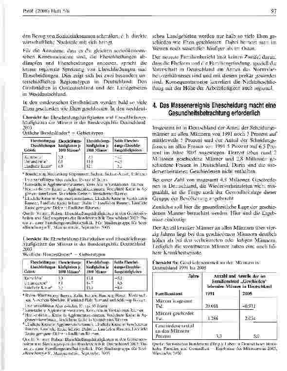 Vorschauseite 3: Aufsätze/Berichte/Stellungnahmen/Forschungsberichte Trennung und Scheidung als Gesundheitsrisiko