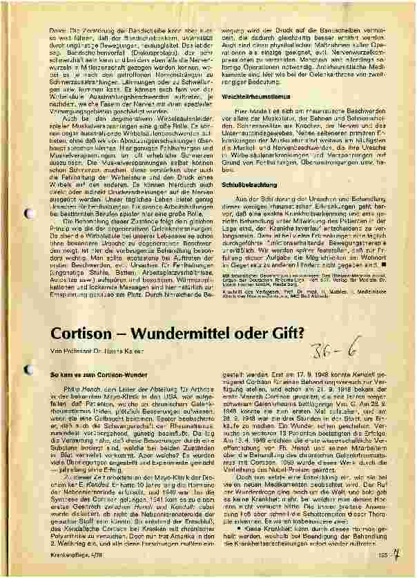 Vorschauseite 1: Cortison - Wundermittel oder Gift?