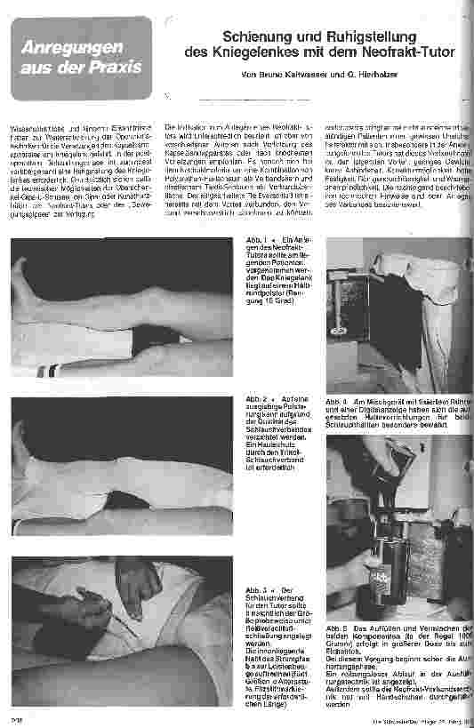 Vorschauseite 1: Schienung und Ruhigstellung des Kniegelenkes mit dem Neofrakt-Tutor